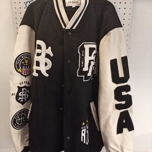 Reason Black and Cream Varsity Jacket